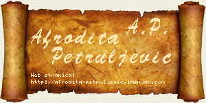 Afrodita Petruljević vizit kartica